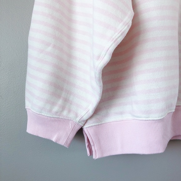 Aerie pink stripe oversized sweater large crewneck sweatshirt NWT - Picture 8 of 16